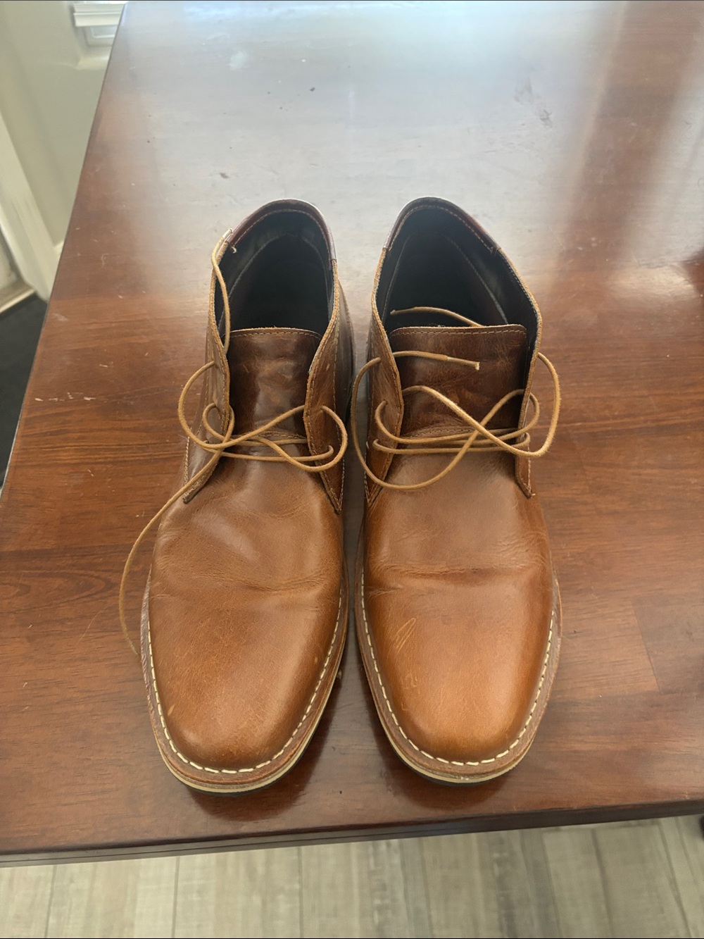 Steve Madden Men's Tan Brown Leather Chukka Boots